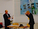 Finissage: Ottwald John und Thomas Seiwald zitierten Stampfer Texte ©Brückl